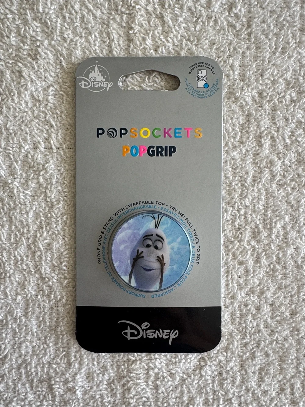Pop Sockets x Disney Frozen Olaf PopGrip Phone Grip in White and Light Blue